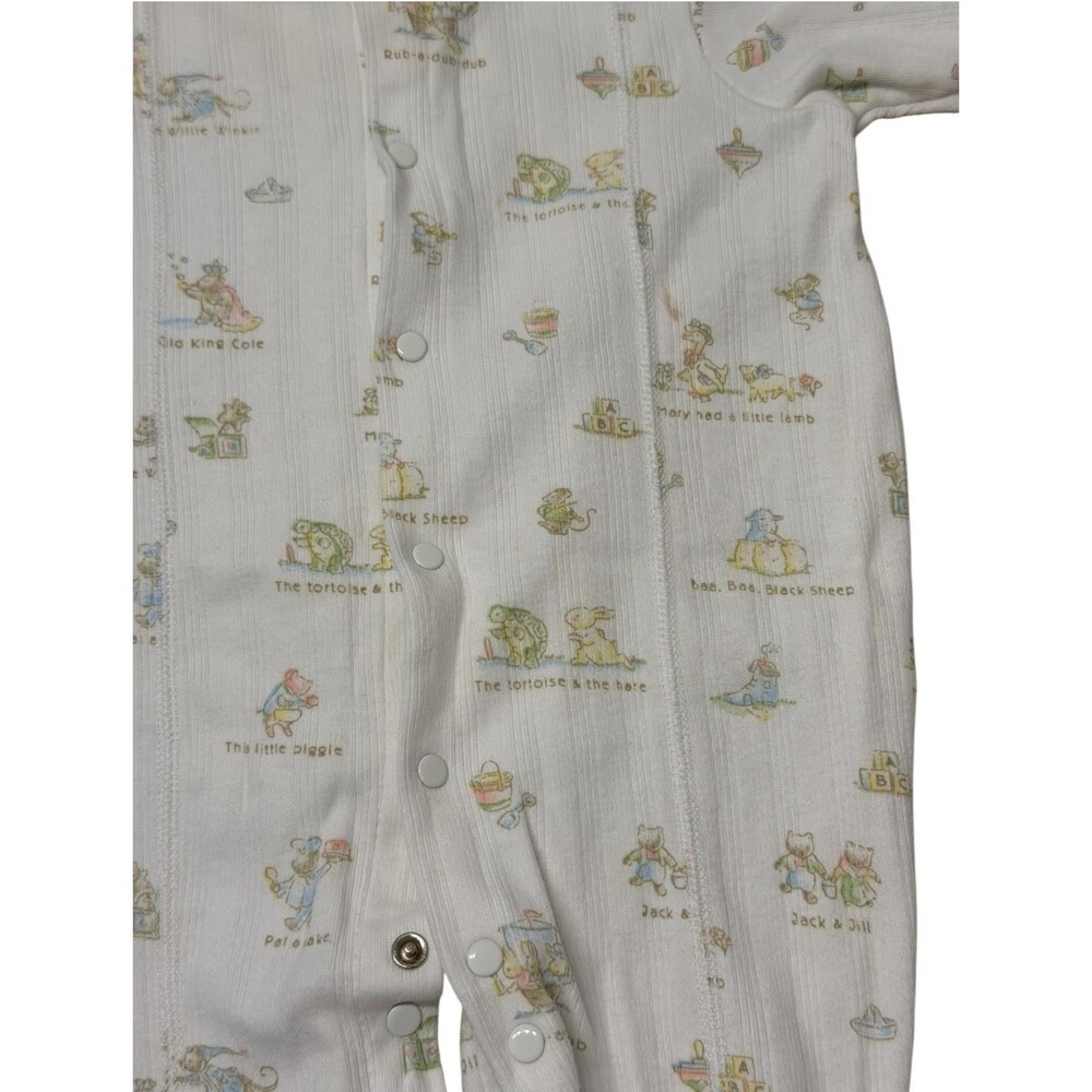 Vintage Carter's Storybook Nursery Rhyme Footie Pajamas Unisex Size 0-3 Month - Picture 3 of 5